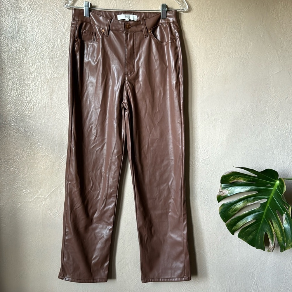 Madden NYC Coated Faux Leather Pants Size 3